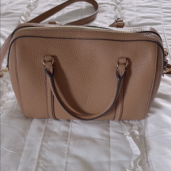 Brown Leather Handbag with Tassel